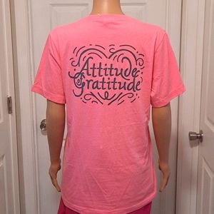 NWOT Attitude of Gratitude Hot Pink T-shirt Medium